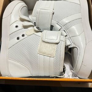 RADII Shoes Sneaker White Lace up Buckle Accent Straightjacket